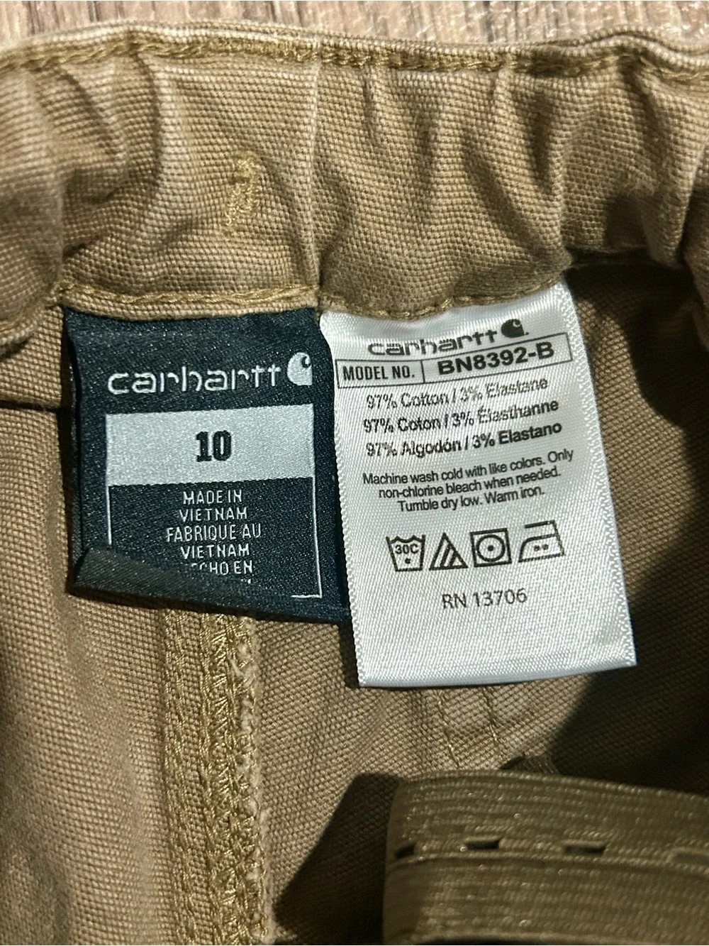 Carhartt Boys Cargo Work Pants - Olive Brown